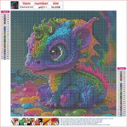 Dragon Pattern Diamond Painting Set, Conjunto de arte 5D, Pintura e artesanato com diamantes e pedras preciosas, Decoração de parede para casa - Image 3