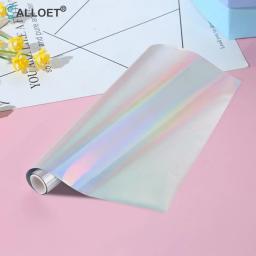 Papel holográfico da folha da transferência do calor, rolo quente do ouro do carimbo, cartão diy da t-shirt, 19,3 cm x 5m - Image 1