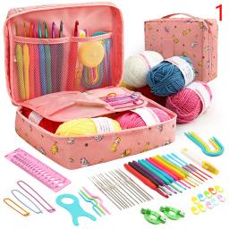 Kit de Agulhas de Tricô Ergonômico para Iniciantes Conjunto de Ferramentas de Costura Kit Crochê Lã Saco de Armazenamento Presente para Mulheres 1 Conjunto - Image 1