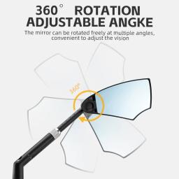 ROCKBROS Bicicleta Espelho Retrovisor HD Vision 360° Rotação Ajustável Ampla Faixa Espelho Ciclismo Segurança MTB Acessórios Bicicleta de Estrada - Image 2