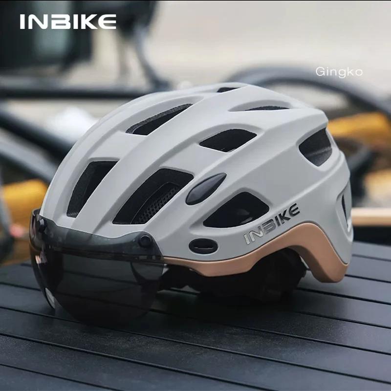 INBIKE-Capacete de bicicleta leve com lanterna para homens e mulheres, corridas de montanha, acessórios de bicicleta - Image 1