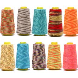 Arco-íris Cor Linha De Costura, Fio para Mão Quilting, Bordado, Ferramenta De Fio De Fibra, Acessórios De Costura De Mão, 402, 3000 Yard - Image 1