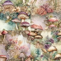 Panalisa-Papel de Scrapbook Cogumelo Vintage, Scrapbooking, Modelado, Artesanato DIY, Fundo, 24 Folhas, 6 "x 6" - Image 2
