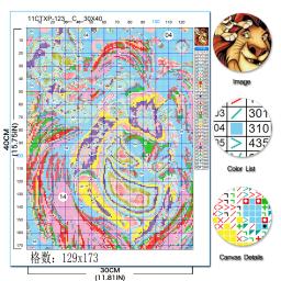 Disney Impresso Cross Stitch Kits O Rei Leão Bordado, Desenhos animados criativos Hobbies, Linha de algodão artesanal animal, Decoração para casa - Image 2