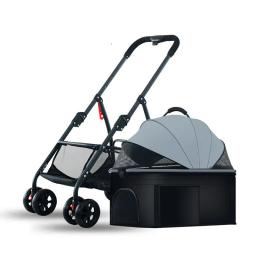 Leve dobrável Pet Stroller, cão, gato, pelúcia, bebê, pequeno carrinho de estimação, transportadores e carrinhos de viagem ao ar livre - Image 1