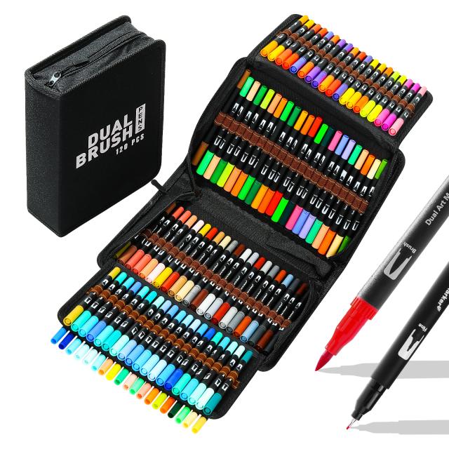 Canetas de Arte de 12 a 120 Cores: Dicas para Desenho, Pintura e Caligrafia com Ponta Fina e Dupla