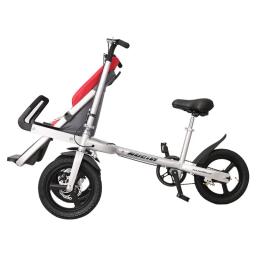 Bicicleta de três rodas para bebê e mãe, bicicleta dobrável para pai e filho, paisagem alta, reverso, para parentalidade - Image 1