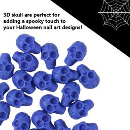 20 peças contas de resina com design de osso de caveira 3D para arte em unhas, para decoração de pontas de arte em unhas em gel acrílico DIY - Image 2