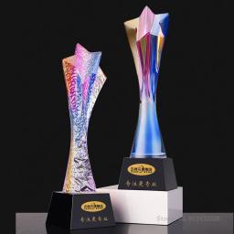 Troféu Cristal, Personalizado, Prêmio reunião anual, recordações, Coleção Decoração para Casa, Criativo, Nova cor - Image 3