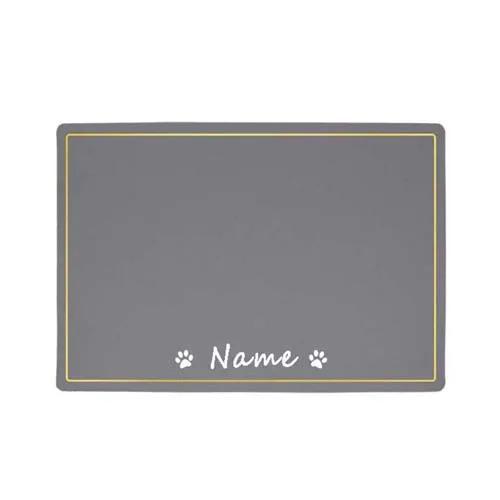 Custom Pet Food Bowl Mat, PU impermeável personalizado Placemat para o nome do cão, Fácil lavagem bebendo almofada de alimentação, Acessórios - Image 1
