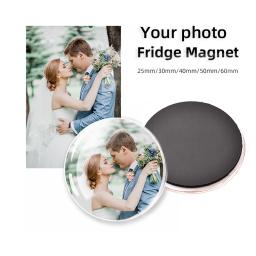 Ímã de geladeira de vidro personalizado pessoal, adesivos magnéticos geladeira, foto de seus amantes, bebê, crianças, família, 3cm, 4cm, 5cm, 6cm, 10pcs - Image 1
