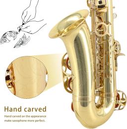 Saxofone Eb Alto com Case Strap, ouro lacado, instrumento profissional de sopro, Sax E Flat, peças de instrumento musical - Image 3