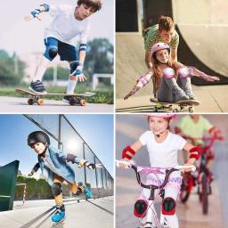 Almofadas de joelho e cotovelo para crianças, Guards Protective Gear Set, Equipamento de segurança para patins, Ciclismo, Bicicleta, Skate, Esportes - Image 5