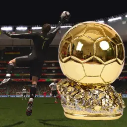 Troféu de bola de ouro personalizado futebol final tiro atleta modelo galvanoplastia resina copo de futebol fãs colecionáveis lembranças presente - Image 2