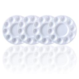 Paleta de Forma Redonda de Plástico Branco, Bandeja de Pintura para Segurar e Misturar Cores, Óleo Acrílico Aquarela - Image 5