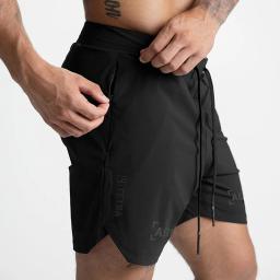 Ginásio de secagem rápida calções de treinamento masculino esportes roupas casuais fitness workout corrida grid compressão atletismo shorts - Image 5