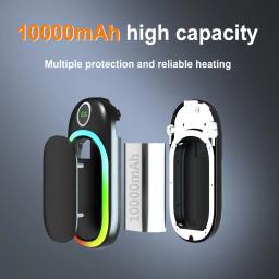 USB recarregável bolso mão aquecedores, aquecedor de acampamento ao ar livre, aquecedores elétricos mão, Power Bank, 10000mAh - Image 3