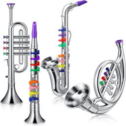 Saxofone imitação trompete para crianças, clarinete clássico, brinquedos de instrumentos musicais, educação infantil, ferramenta de aprendizado para crianças, meninos e meninas - Image 1