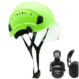 Capacete de segurança com viseira e earmuff kit capacete para escalada ao ar livre proteção industrial resgate exploração caverna - Image 2