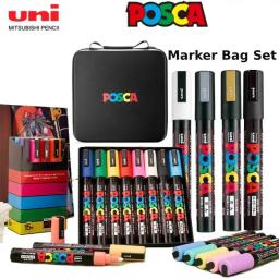 Estojo de lápis de cor uni para 72 marcadores, pôsteres posca, caneta de marca acrílica, conjunto completo, kit de desenho portátil para estudantes de arte - Image 1