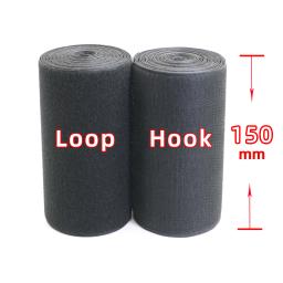 150mm de largura não-adesivo gancho e laço prendedor fita costura-nos ganchos não-adesivo fita mágica diy preto & branco - Image 1