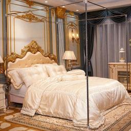 Mosquiteiro com suporte de aço inoxidável Zipper Lace Redes de cama queen românticas Tenda anti-insetos para cama individual e dupla - Image 6