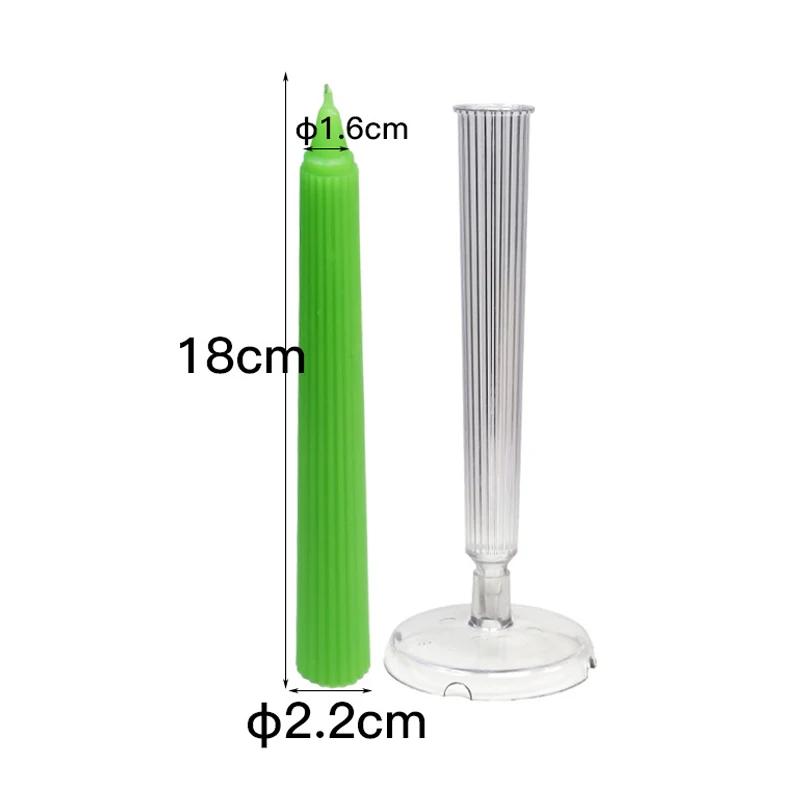 Moldes de Vela Cilíndrica Listrada Longo Pólo, Vela Perfumada Artesanal DIY Fazendo Suprimentos, Molde Plástico Acrílico, Presente Home, 18-25,5 cm - Image 1