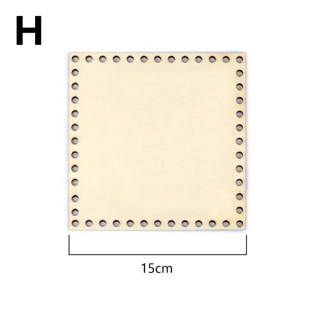 Cesta de Madeira Natural com Base de Crochê para Artesanato DIY e Tecelagem - 1 Unidade