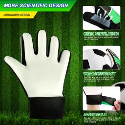 Crianças luvas de goleiro de futebol 5/6/7 tamanho crianças luvas de goleiro de futebol anti-deslizamento juventude esportes luvas de proteção de dedo completo - Image 4