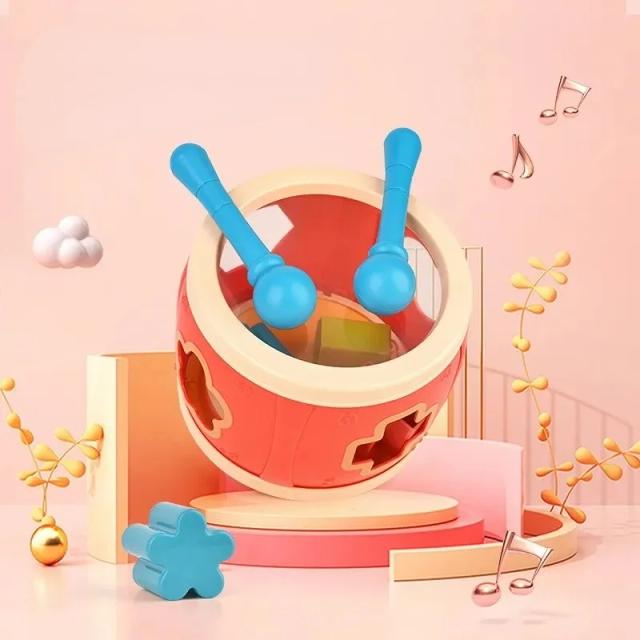 Tambor de Mão Multifuncional para Crianças: Brinquedos Musicais Educativos para Bebês a Partir de 3 Anos