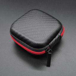 Portátil mini zíper quadrado duro asismic umidade-prova fone de ouvido saco caixa de armazenamento fone de ouvido caso para cartões sd tf transportadora bolsa - Image 5