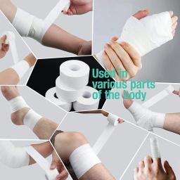 Fita Atlética Médica Esportiva Branca, Sem Resíduo Pegajoso, Atletas, Treinadores, Primeiros Socorros Lesão Envoltório: Dedos, Tornozelos Pulso - Image 3
