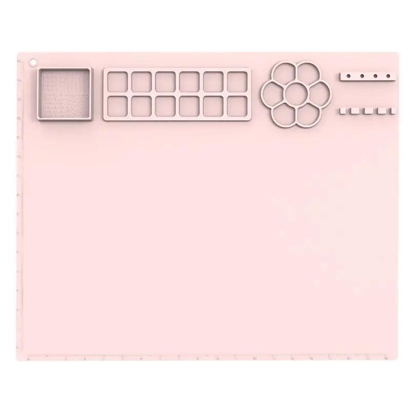 Tapete de silicone pintura para crianças, artesanato almofadas de arte, copo e pintura escova titular, paleta DIY, esteira artesanal, almofada de pintura infantil - Image 1