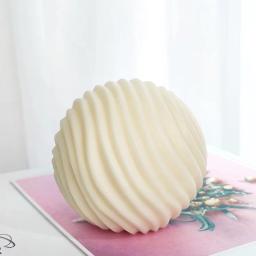 Água ondulação bola molde de vela silicone listras geométricas gesso epóxi aromaterapia sabão artesanal hóquei no gelo molde decoração da sua casa - Image 4