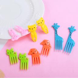 Mini plástico Animal Fruit Fork para crianças, Toothpick, Toothpick, Food Grade, Desenhos animados, Bento, Almoço, Bento Acessórios, Decoração do partido - Image 2