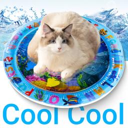 Water Playing Mat for Cat, Sensory Play Mat para Cat, PVC, Ocean Fish Crawling Induction, Brinquedo interativo - Image 2