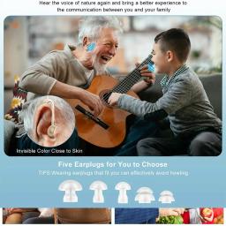 2024 Melhor Recarregável Digital BTE Aparelho Auditivo Ajustável Tom Amplificador de som Portátil Idosos Surdos Aparelhos auditivos,Recargable Digital hearing aid - Image 6