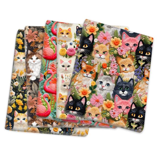 Bandanas de Estampa de Gato Cartoon para Animais de Estimação - Conjunto com 60 Acessórios para Cachorros e Gatos