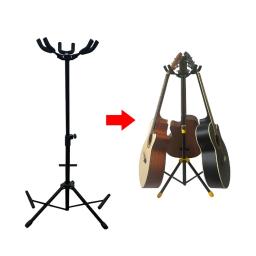Altura ajustável Guitar Stand, piso dobrável tripé, Ukulele Guitar Hanger, suporte para várias guitarras, atacado - Image 1