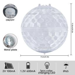 Água flutuador de luz solar pond lâmpada flutuante bola mágica luz mudando a cor do jardim decoração iluminação para piscina árvore - Image 4