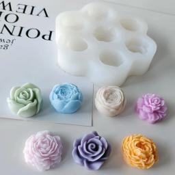 Moldes De Flor De Silicone Para Cozimento, 3D, Rosa, Peônia, Chocolate, Bolo, Vela Artesanal, Sabão, Gesso, Resina, Ferramentas De Fabricação De Artesanato, 7Pcs - Image 1