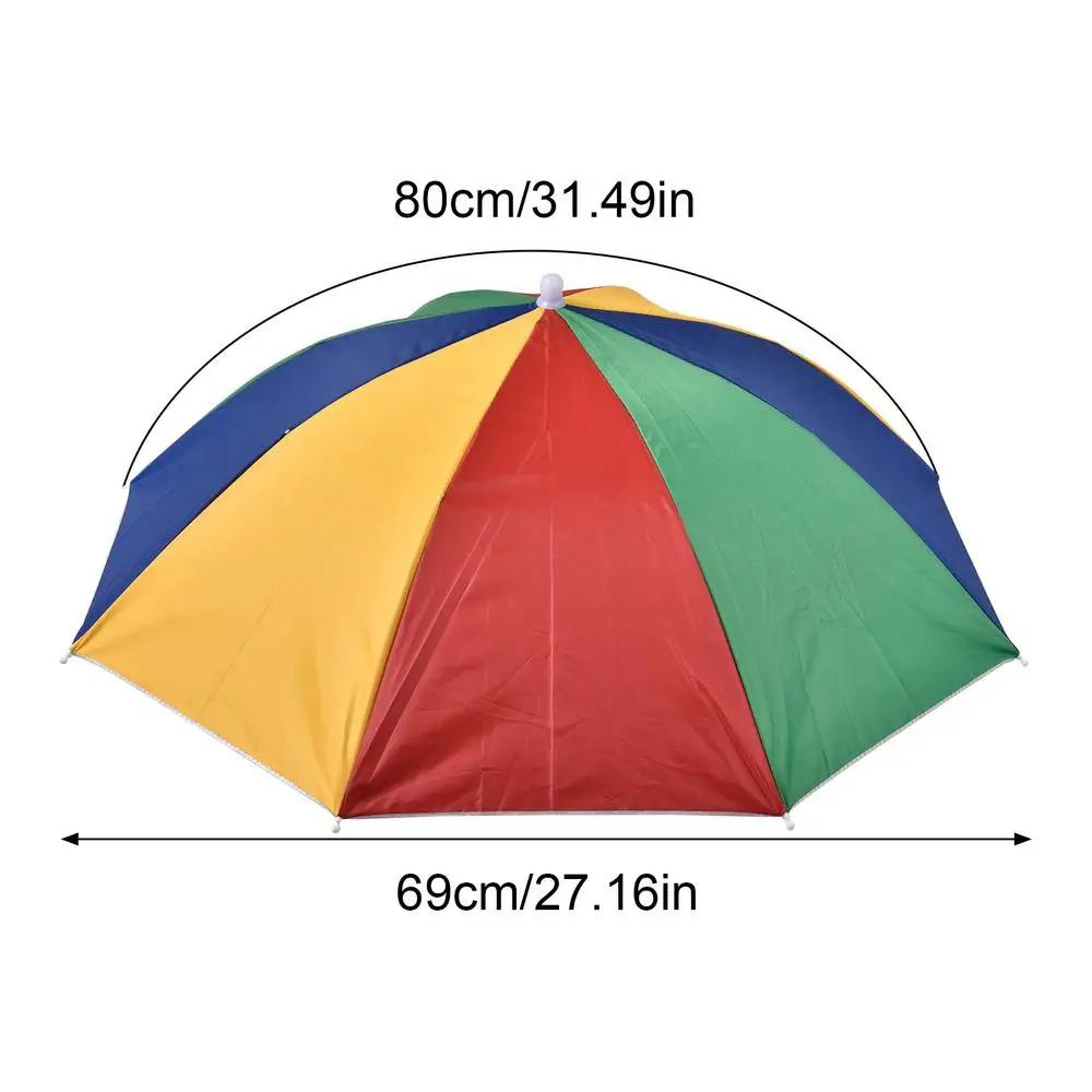 Guarda-chuva de chuva portátil chapéu dobrável ao ar livre pesca guarda-sol à prova dwaterproof água acampamento headwear praia cabeça chapéus chapéu de pesca - Image 1