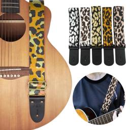 Cinto de ombro ajustável Nylon guitarra elétrica, Jacquard Instrument Acessórios, Bass Band, Estilo Leopard - Image 3