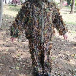 3D Leaves Ghillie Suit para adultos, jaqueta e calças com capuz, roupas de camuflagem para camping, caminhadas, birdwatching, caça, floresta, conjunto de roupas - Image 2