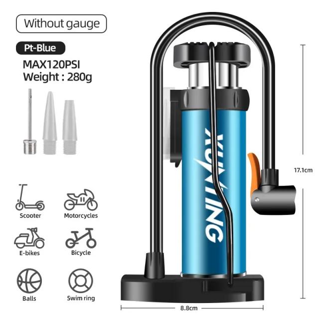 Bomba de Ar Portátil Xunting para Ciclismo - Inflador de Pneus de Alta Pressão para Bicicletas MTB e de Estrada, compatível com Válvulas Schrader e Presta