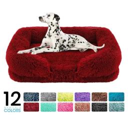 Ortopédica Faux Fur Memória Espuma Lounger, Cozy cama do cão de pelúcia, camas quadradas, Quente Almofada Pet, Fofo com Remover Tampa, lavável - Image 1