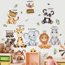 Adesivos de parede com animais, safári, selva, floresta, para meninos, meninas, berçário, quarto das crianças, sala de estar, sala de aula decoração - Image 5