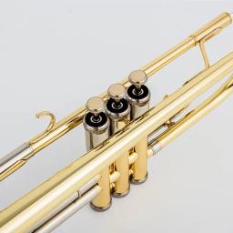 Fabricado no Japão qualidade 8345 Bb Trompete B Latão plano banhado a prata Trompete profissional Instrumentos musicais com estojo de couro - Image 2