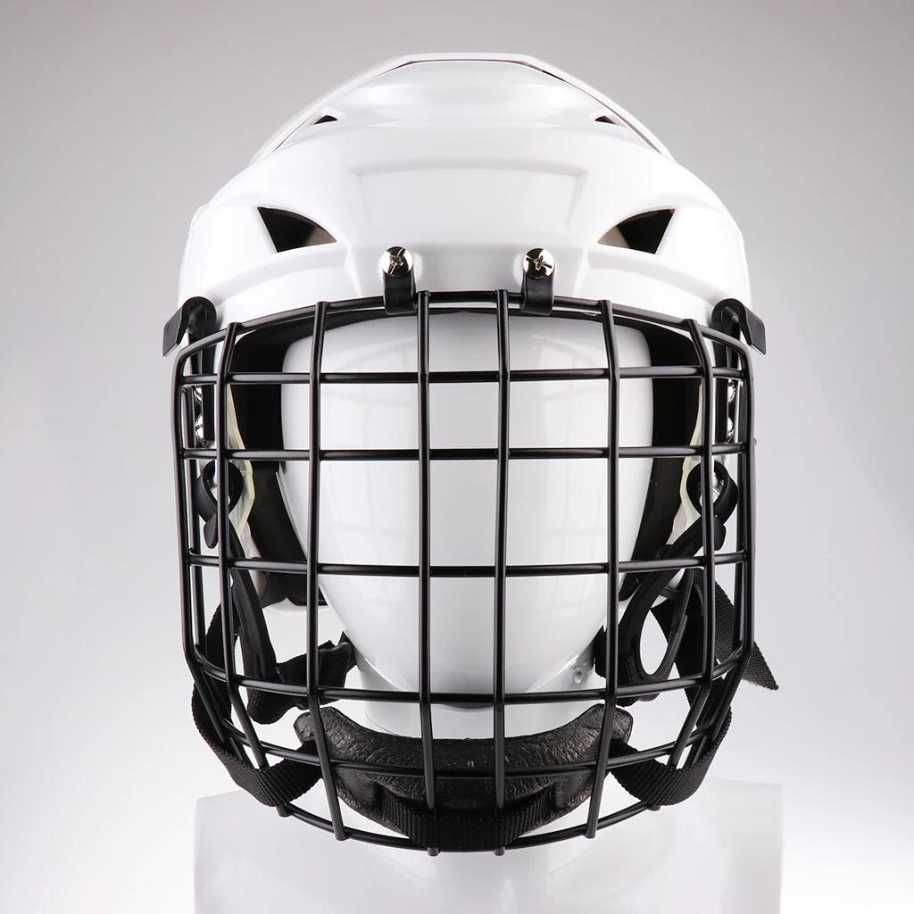 Capacete de Hóquei no Gelo Ajustável para Homens e Mulheres, Face Combo, Máscara Facial, Equipamento de Proteção, Branco, M, L - Image 1