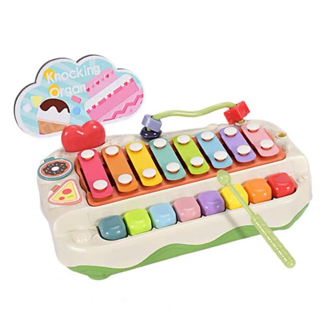 Xilofone Musical 2 em 1 para Educação Infantil: Desenvolva Coordenação Mão-Olho e Sons do Bebê